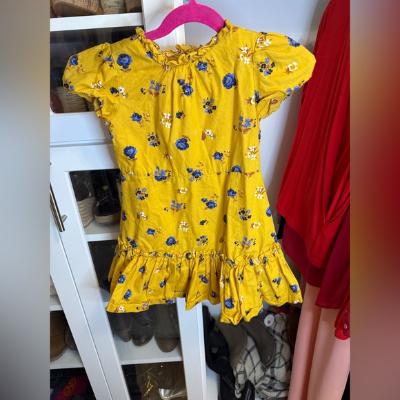 Janie and Jack Yellow and Blue Floral Dress Size 5 - Picture 1 of 3